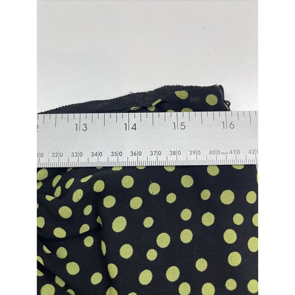DANA BUCHMAN Black & Green Polka Dot Silk (2) Piece Set Skirt-10 /Top-12 - Picture 14 of 16
